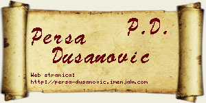 Persa Dušanović vizit kartica